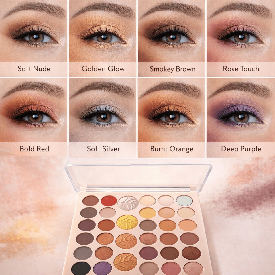 Highlighter & Göz Farı Paleti – Çok Amaçlı Işıltılı ve Mat Makyaj Seti