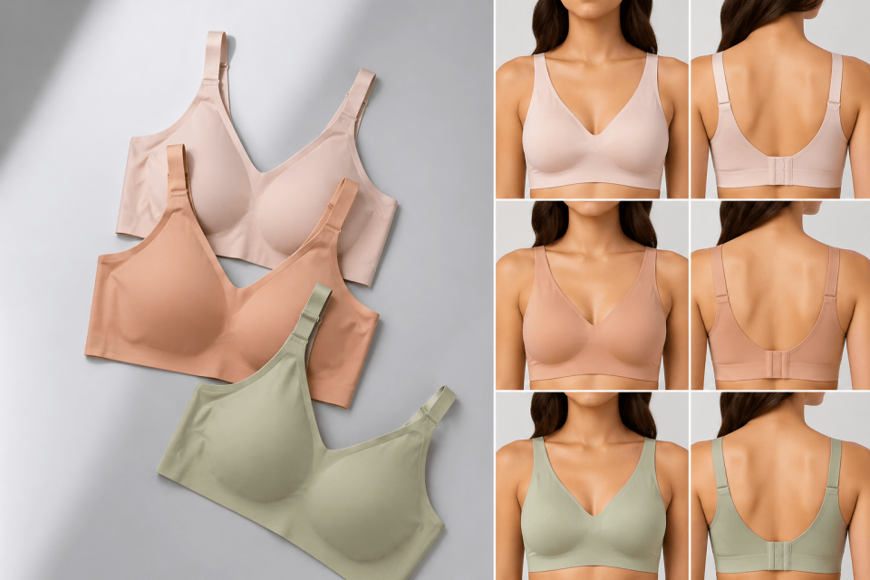 Dikişsiz Destekli Sütyen – Günlük Konforlu Toparlayıcı Bralet (Bej, Ten, Yeşil)
