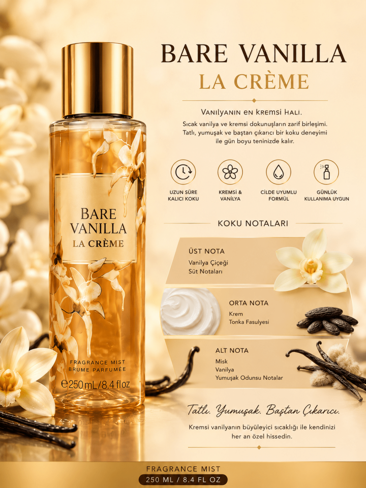 Kadın Body Mist 250 ML – Bare Vanilla La Crème