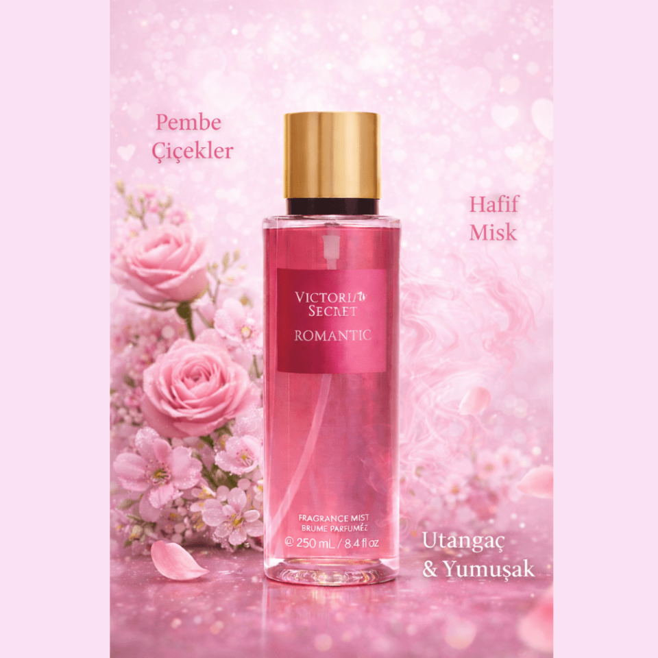 Romantik Dokunuş Pembe Çiçek & Misk Notalı Kadın Vücut Spreyi 250 ml
