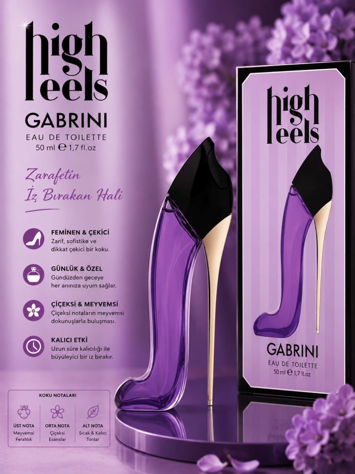 High Heels Purple Eau De Toilette Kadın Parfümü 50 ML – Çiçeksi & Ferah Kalıcı Koku