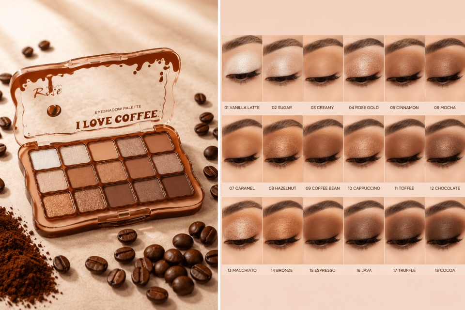 I Love Coffee Nude Eyeshadow Palette – 18 Renk Profesyonel Far Paleti