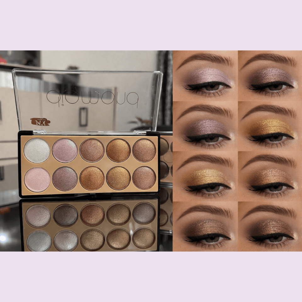 Nude Glow Işıltılı Far Paleti – 10’lu Profesyonel Göz Farı Seti