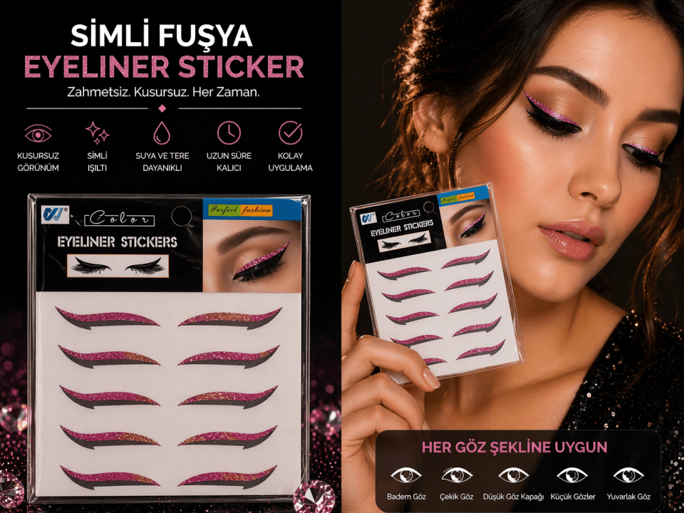 GlamLine Simli Fuşya Eyeliner Sticker
