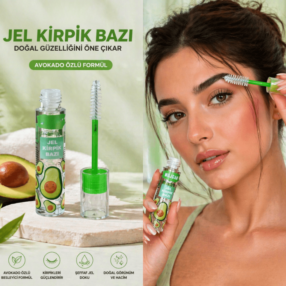 Avokado Özlü Şeffaf Jel Kirpik Bazı & Kaş Sabitleyici (2’si 1 Arada)