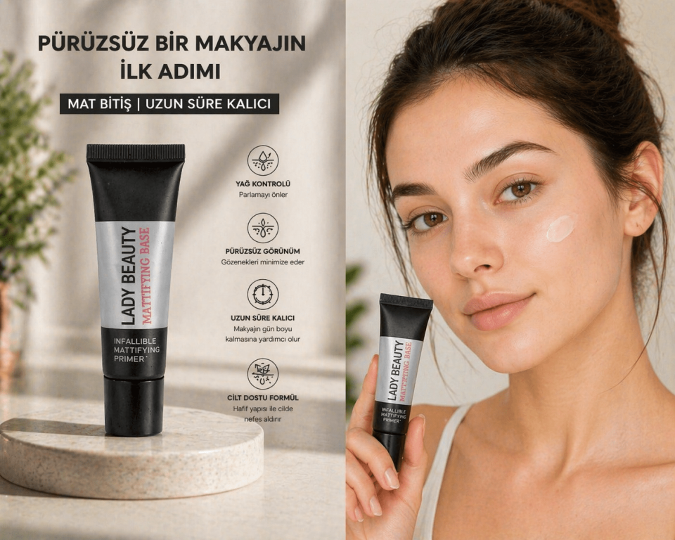 Matlaştırıcı Makyaj Bazı – Gözenek Gizleyici & Uzun Süre Kalıcı Primer