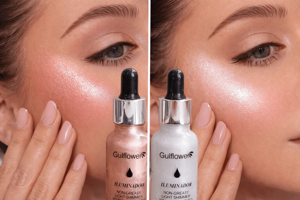 Çift Etkili Likit Aydınlatıcı Seti – Şampanya & İnci Tonlu Işıltı Veren Highlighter Serum (2’li Set)